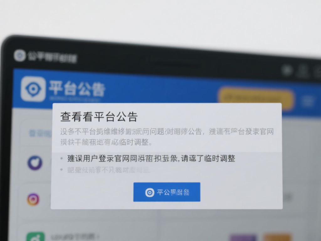 查看平台公告：不少平台会在维护或出现问题时发布公告